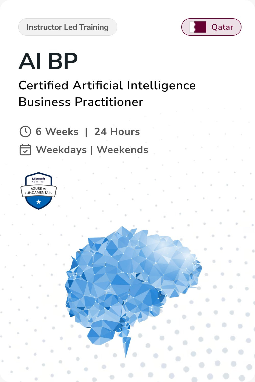 Instructor led training for becoming a certified AI Business practitioner in Qatar 